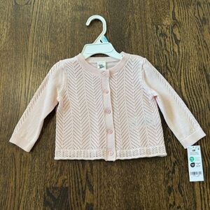 OshKosh B’gosh Baby Girl Pointelle Button-Front Sweater Knit Cardigan - Pink